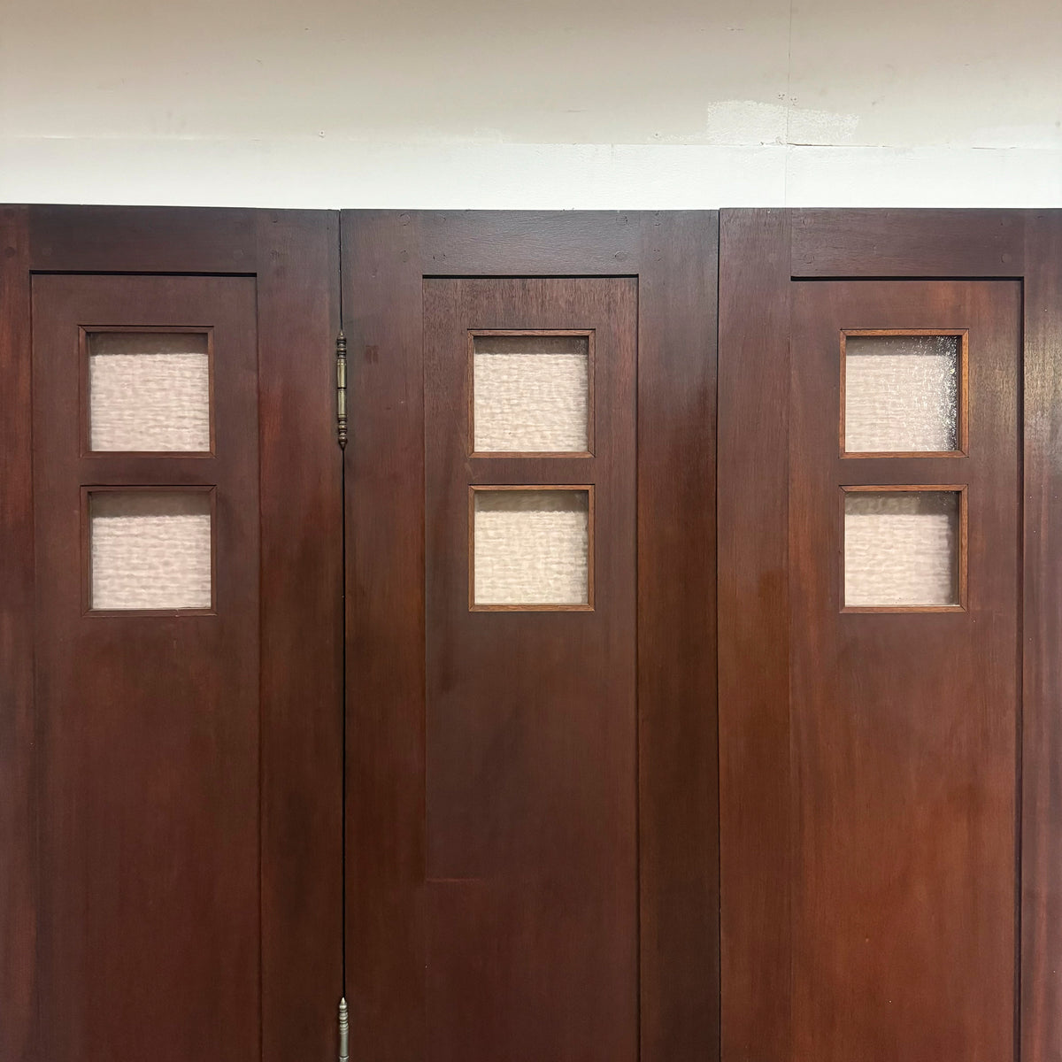 Antique Mahogany Glazed Tri-Fold Door - 235cm x 159cm | The Architectural Forum