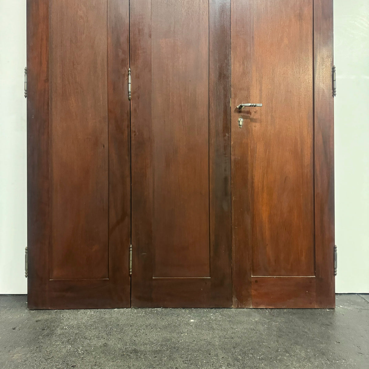 Antique Mahogany Glazed Tri-Fold Door - 235cm x 159cm | The Architectural Forum