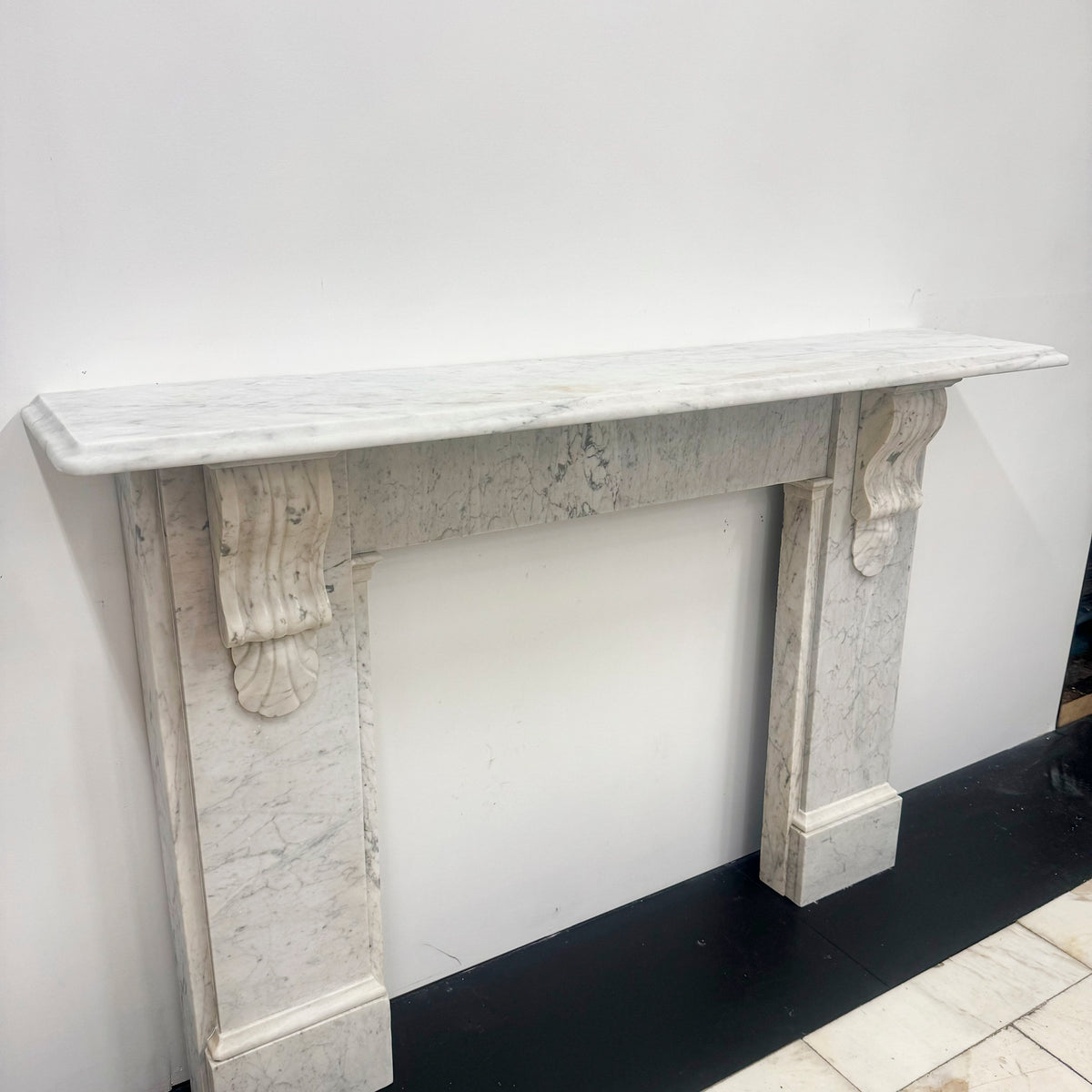 Grand Antique Victorian Marble Corbel Fireplace