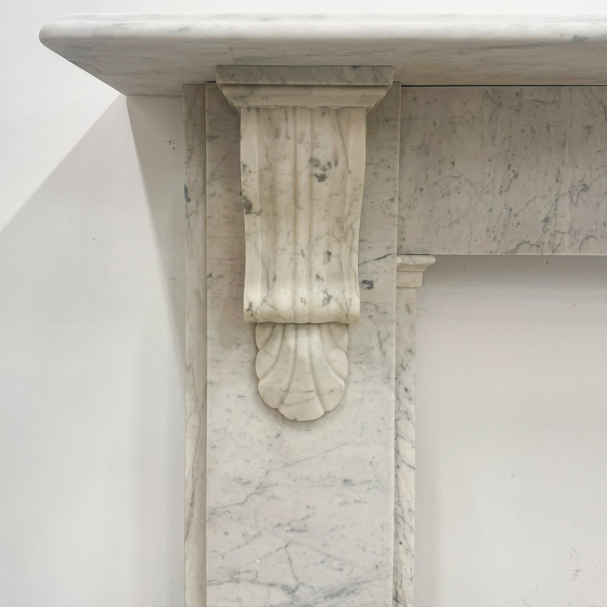 Grand Antique Victorian Marble Corbel Fireplace