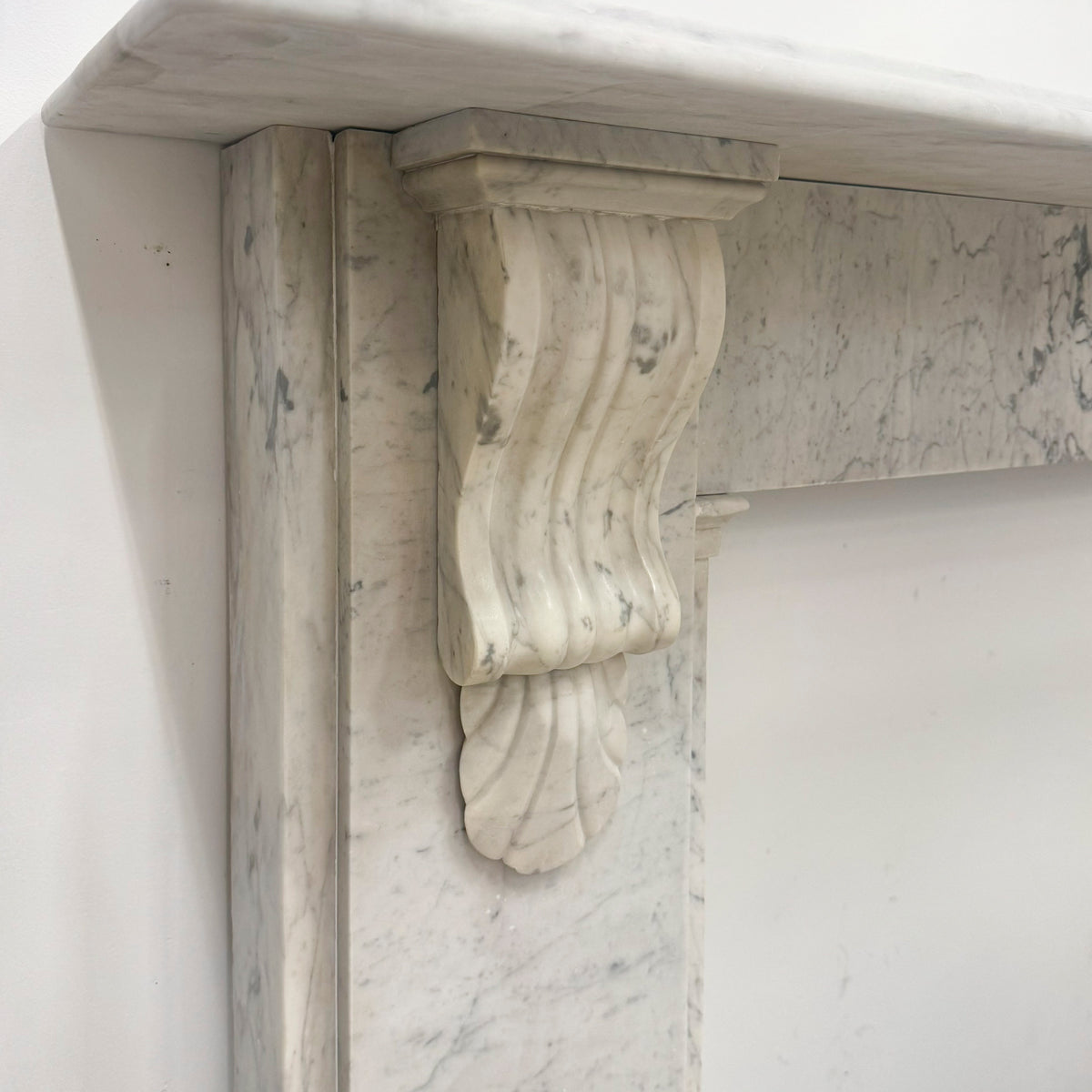 Grand Antique Victorian Marble Corbel Fireplace