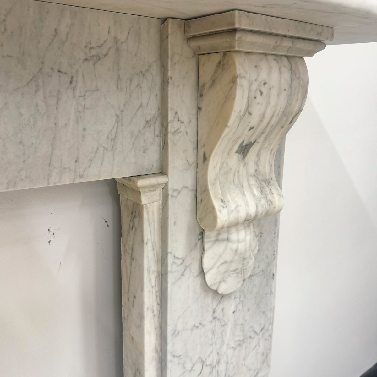 Grand Antique Victorian Marble Corbel Fireplace