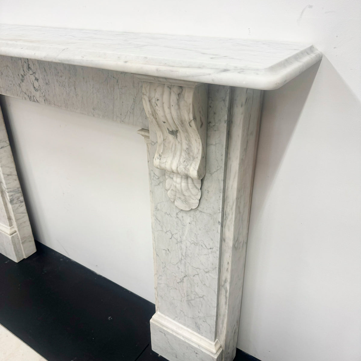 Grand Antique Victorian Marble Corbel Fireplace