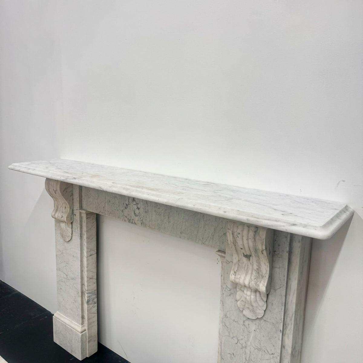 Grand Antique Victorian Marble Corbel Fireplace