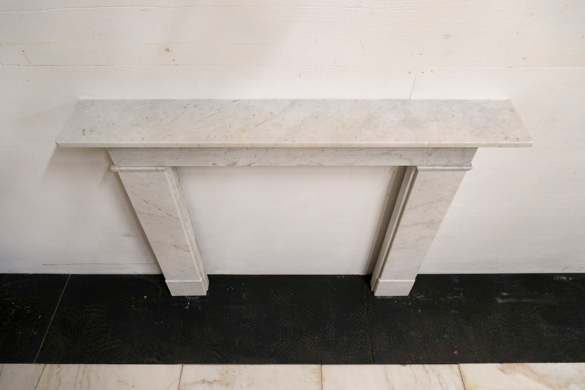 Antique Crossover Carrara Marble Fire Surround | The Architectural Forum