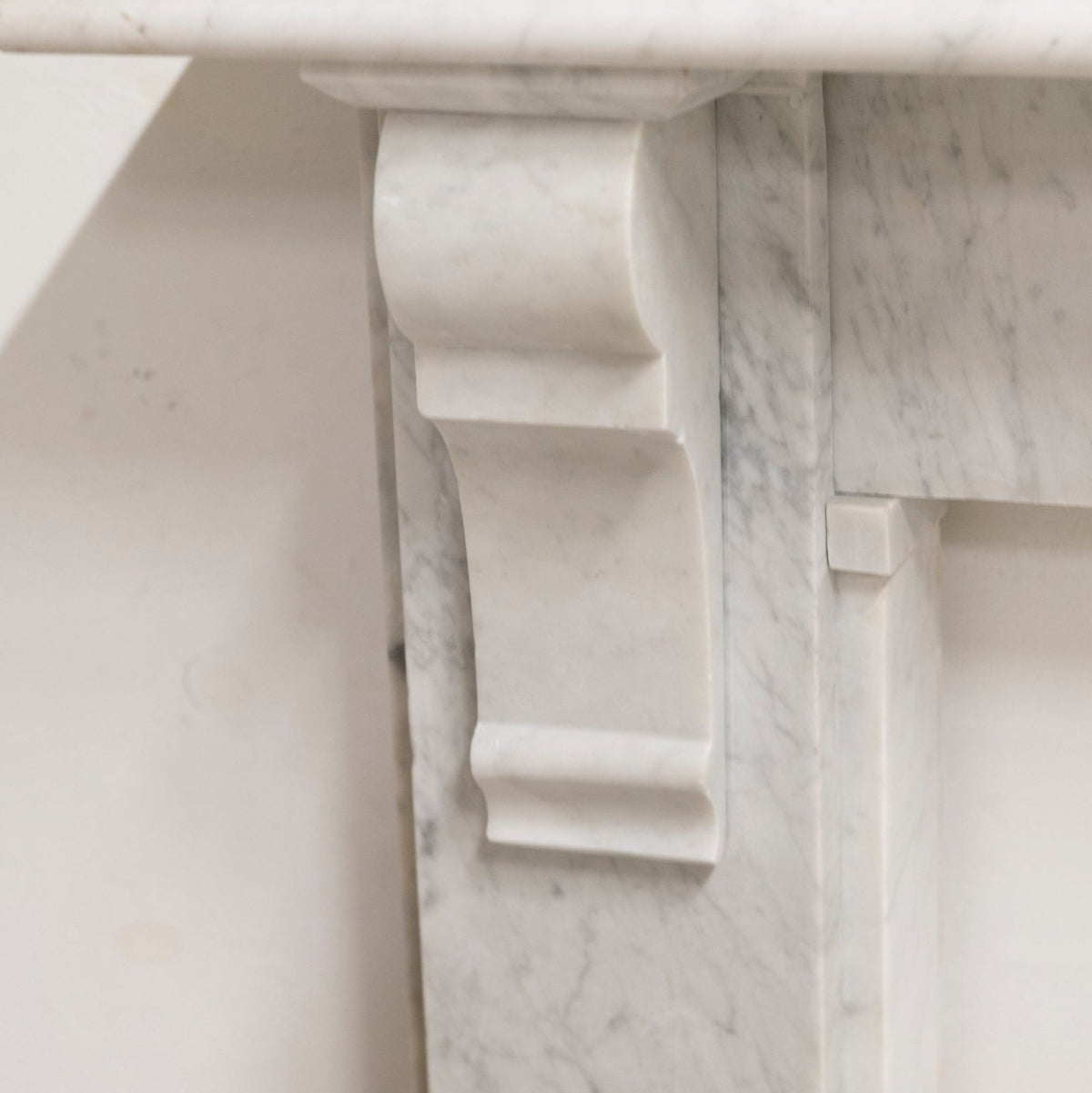 Antique Carrara Marble Corbel Fire Surround