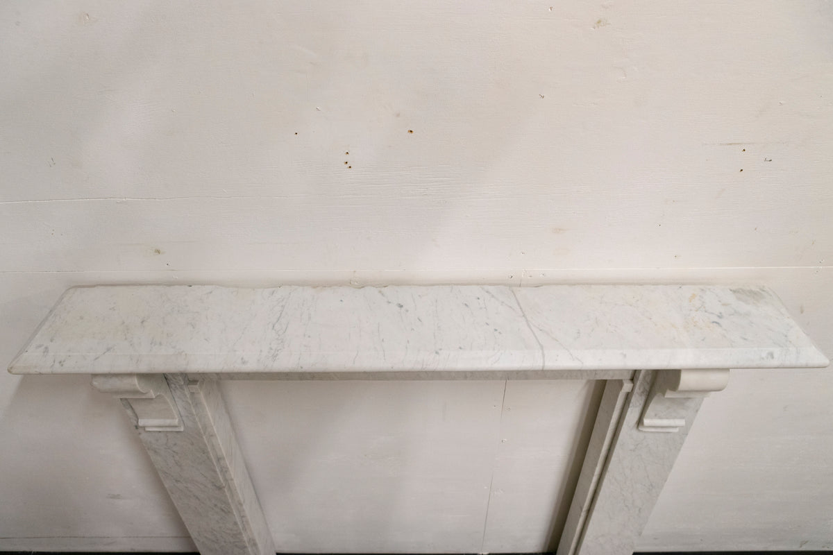 Antique Carrara Marble Corbel Fire Surround