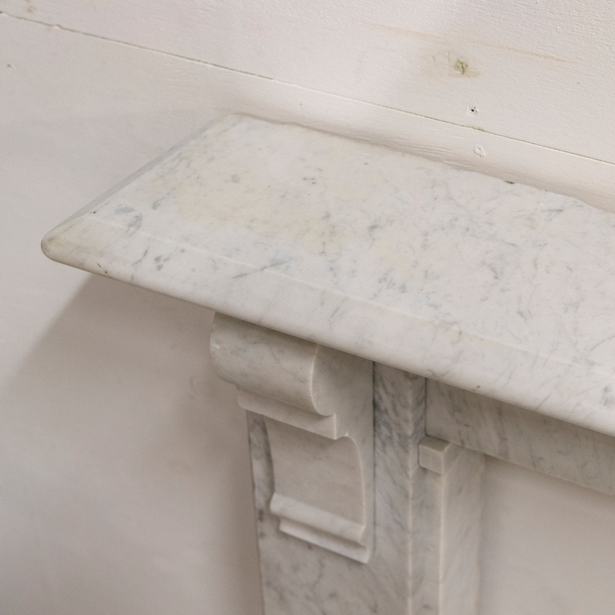 Antique Carrara Marble Corbel Fire Surround