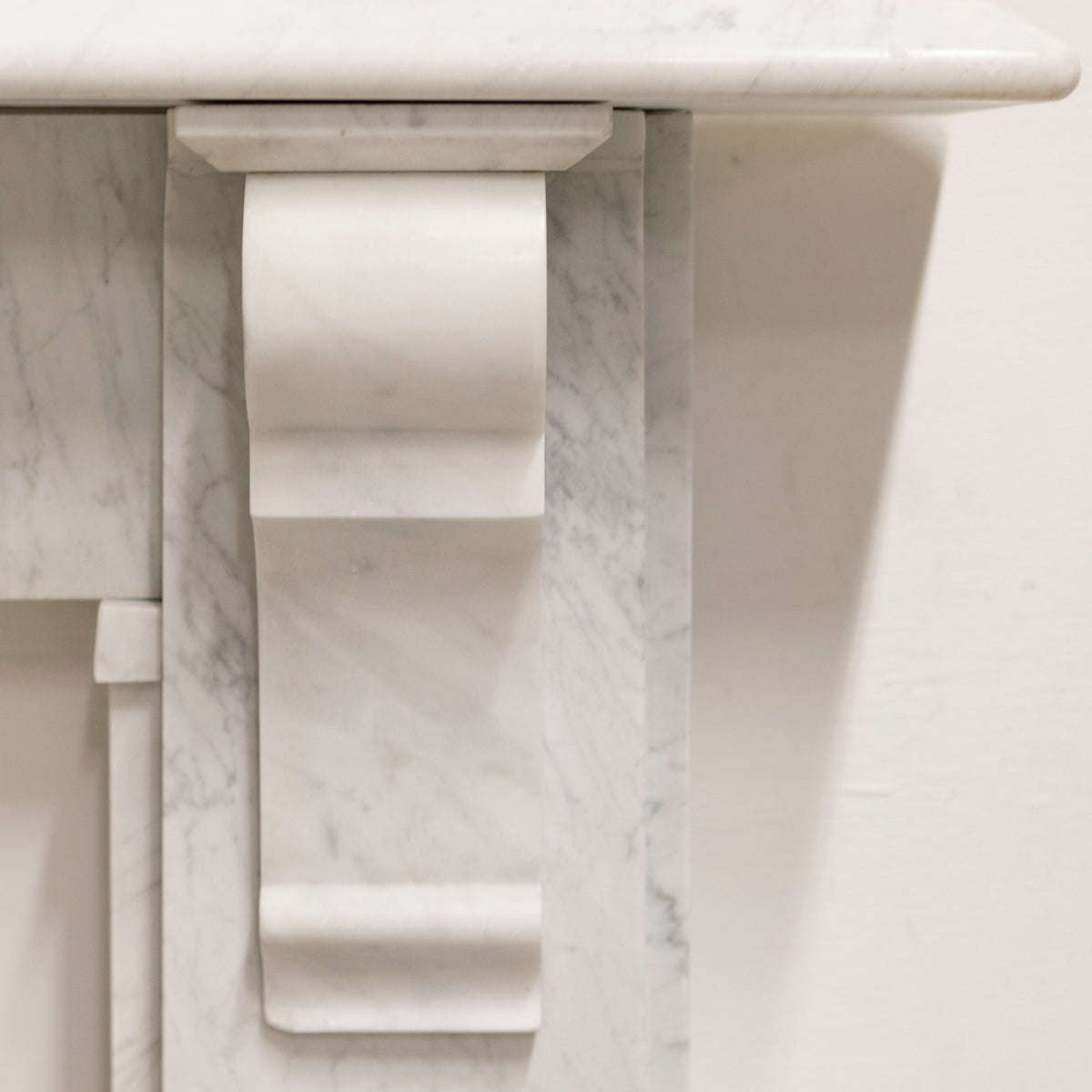 Antique Carrara Marble Corbel Fire Surround