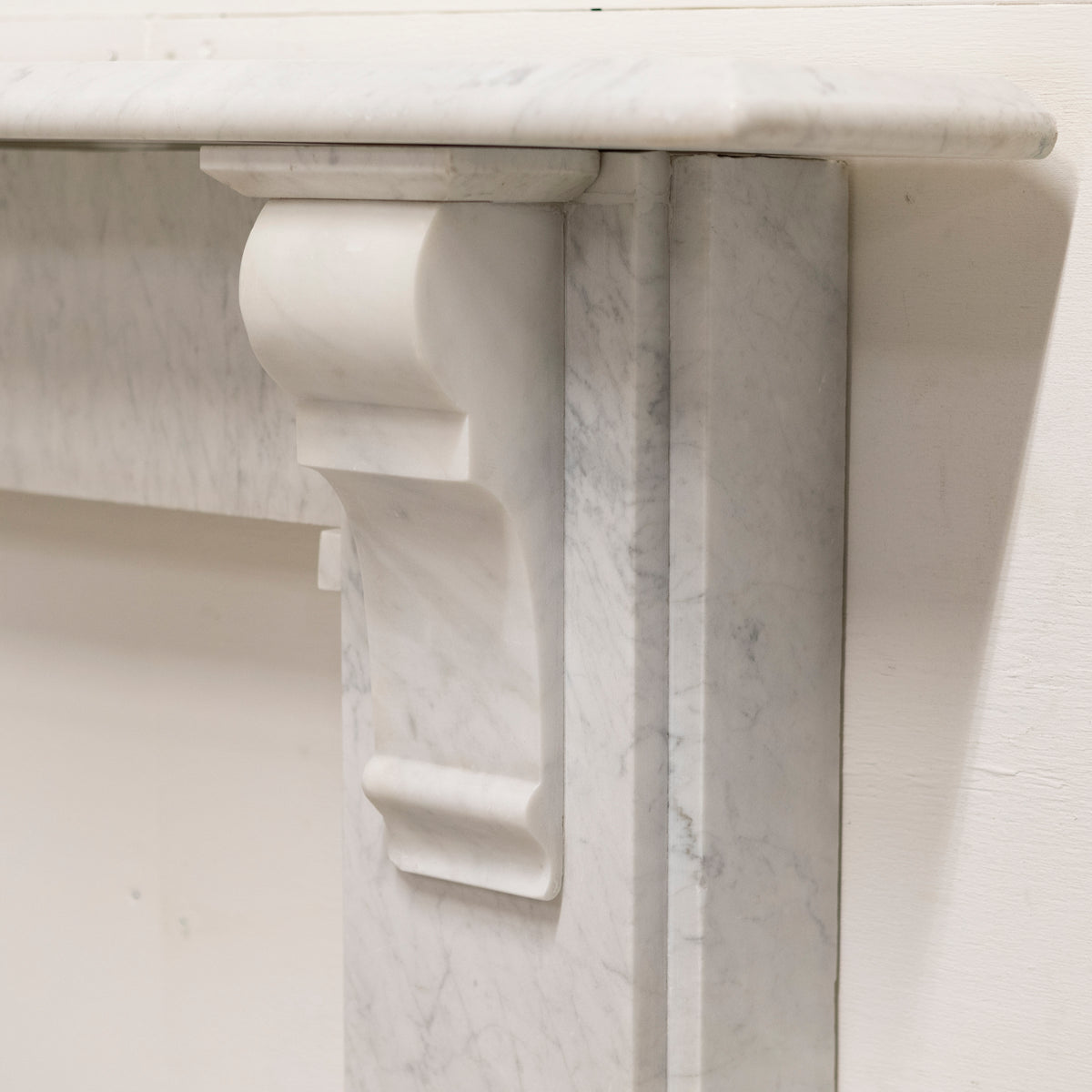 Antique Carrara Marble Corbel Fire Surround