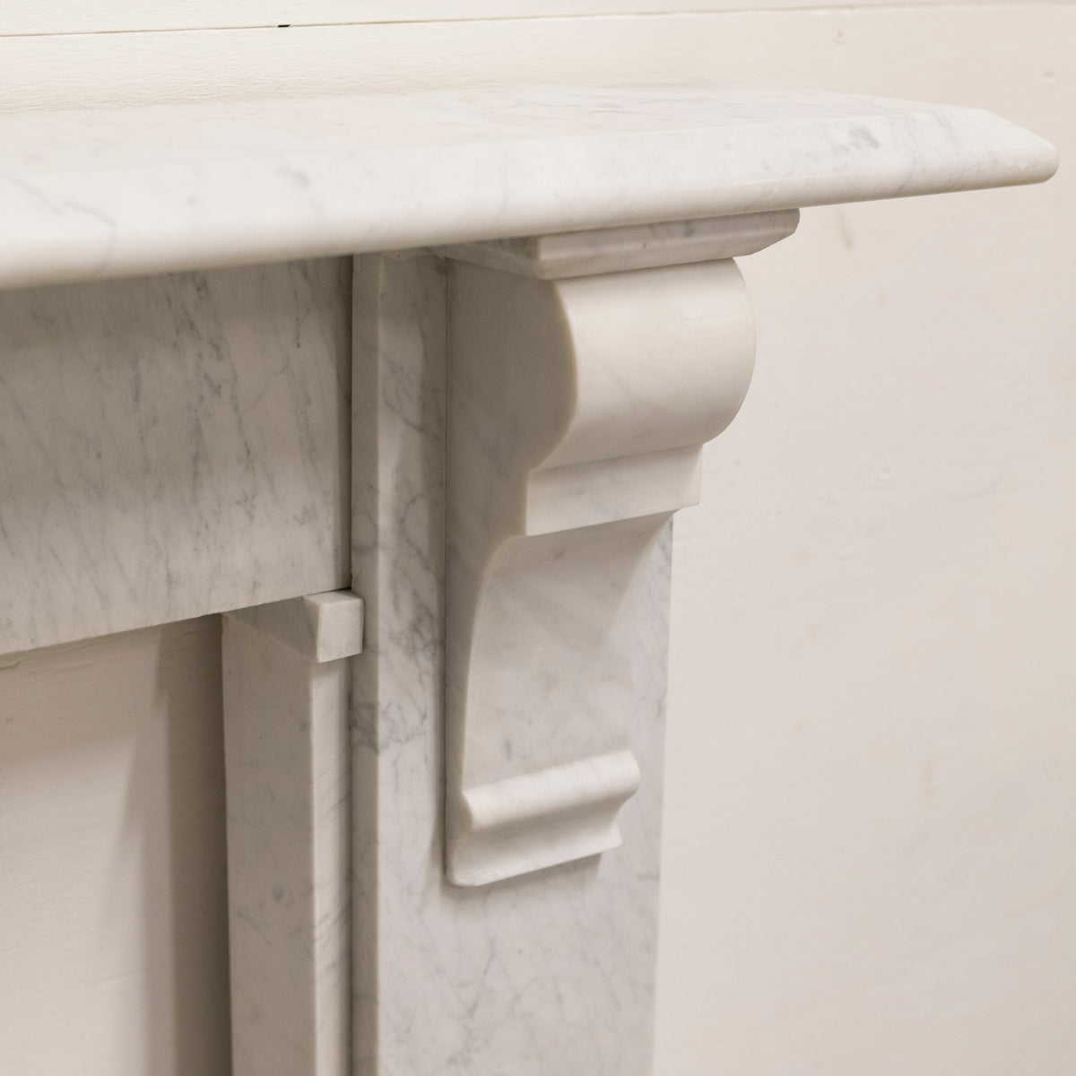 Antique Carrara Marble Corbel Fire Surround