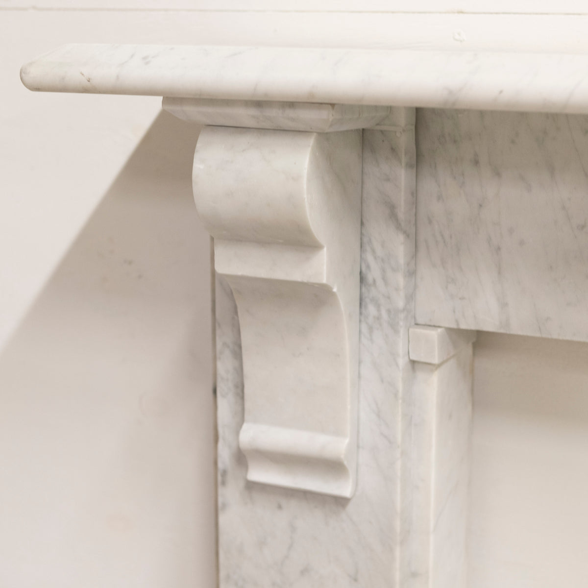 Antique Carrara Marble Corbel Fire Surround