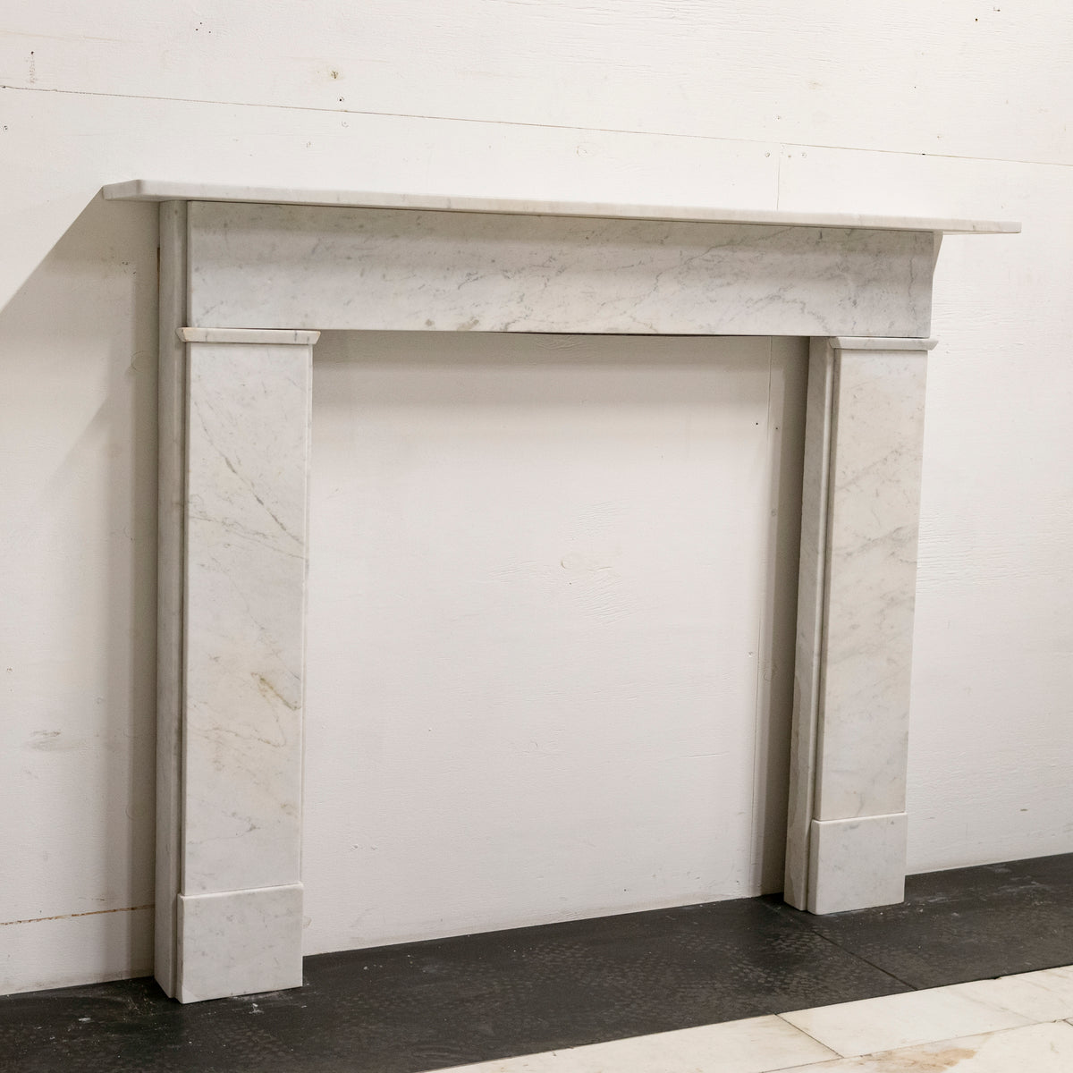 Antique Crossover Carrara Marble Fire Surround | The Architectural Forum