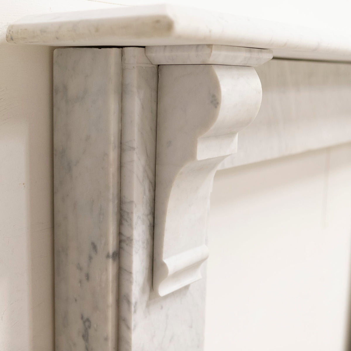 Antique Carrara Marble Corbel Fire Surround