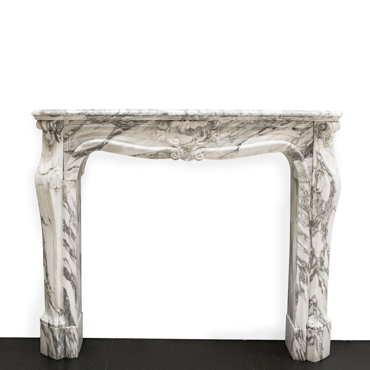 Reclaimed French Fireplace Surround in Arabescato Marble - Pair Available | The Architectural Forum