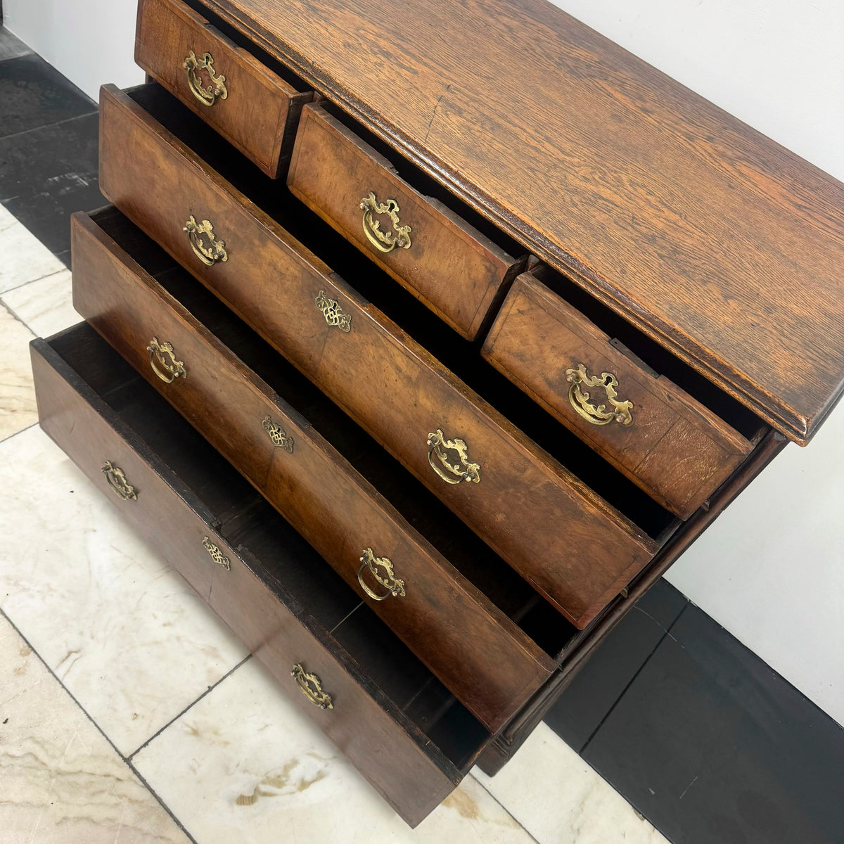 Antique 18th Century Oak and Walnut Chest of Drawers | The Architectural Forum