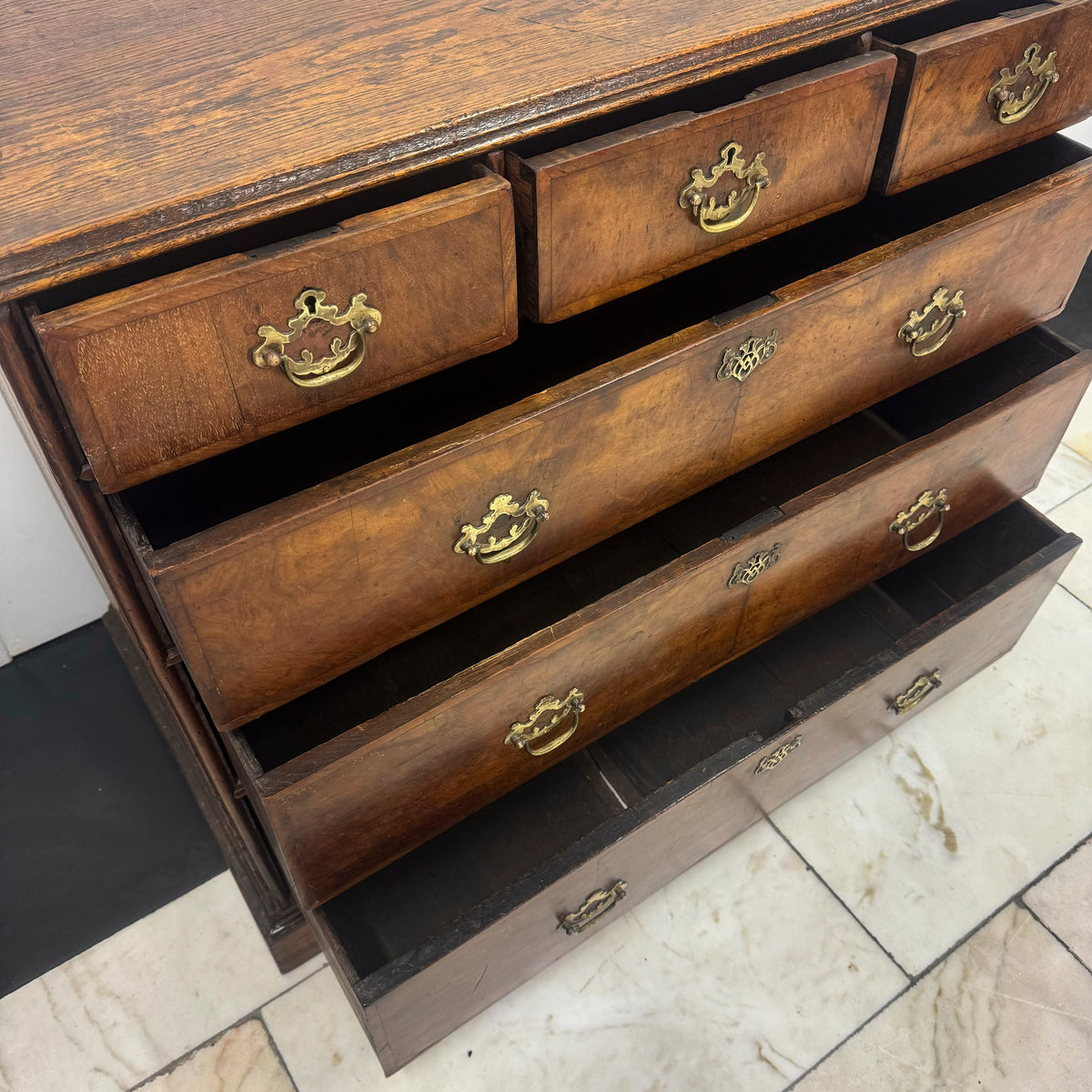 Antique 18th Century Oak and Walnut Chest of Drawers | The Architectural Forum