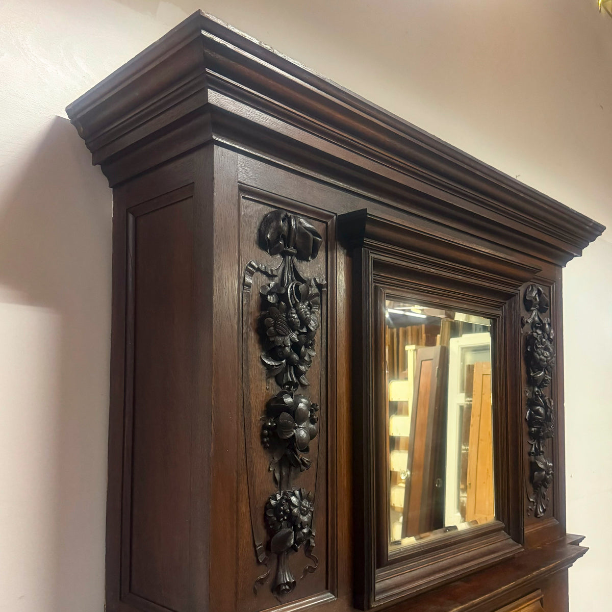 Antique Victorian Oak Fireplace Surround