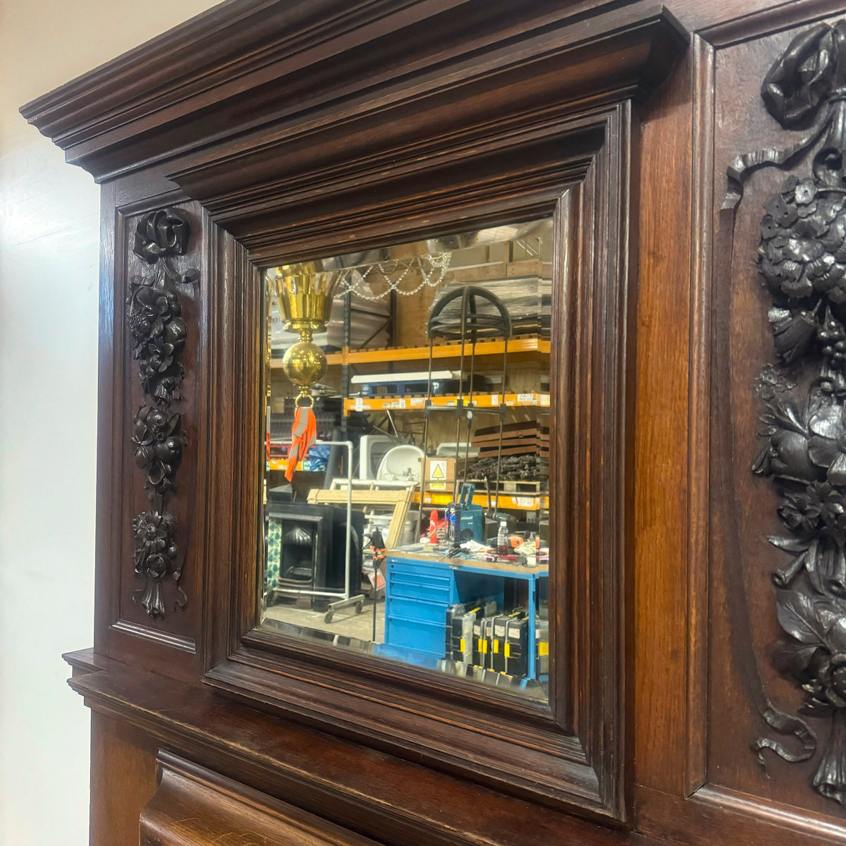 Antique Victorian Oak Fireplace Surround