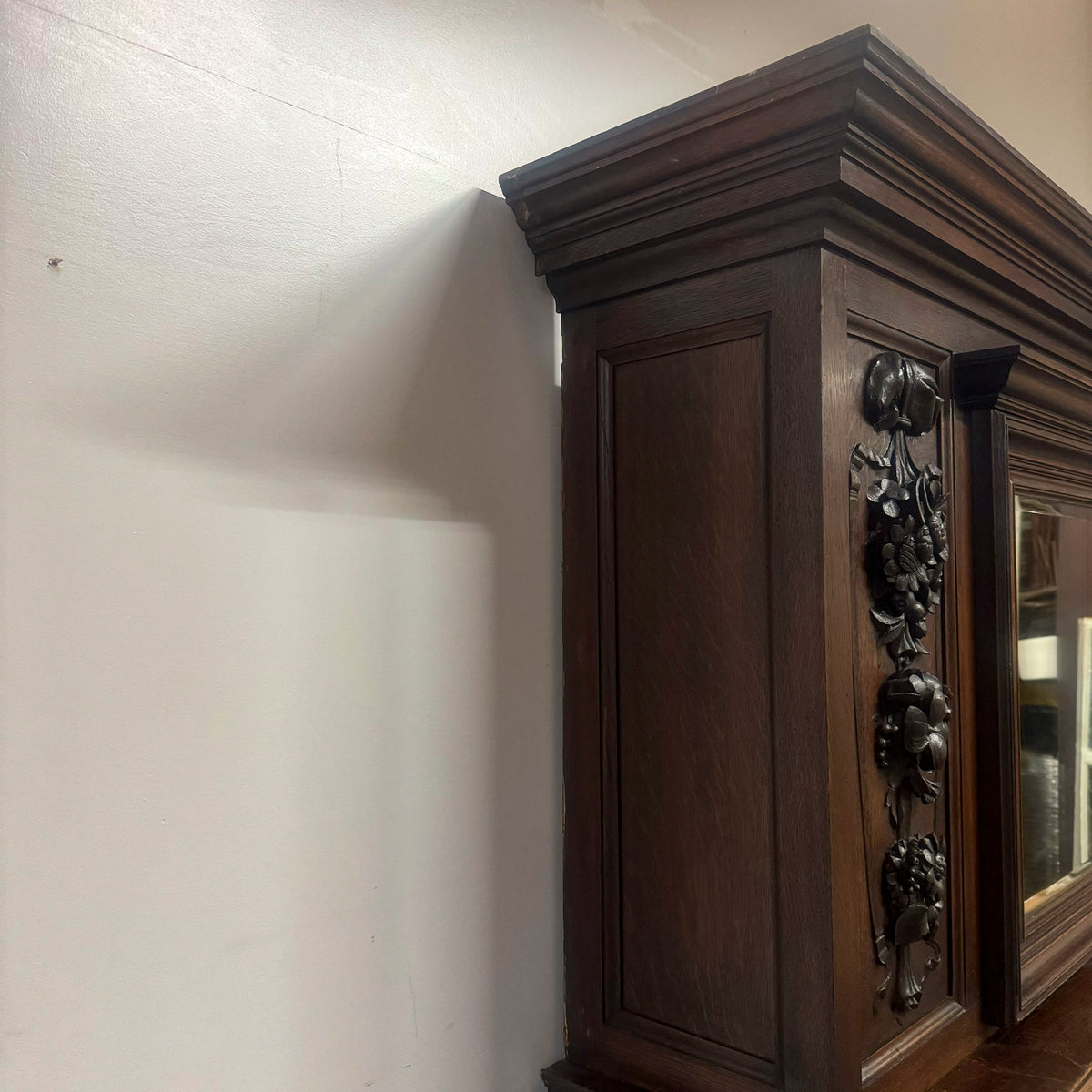 Antique Victorian Oak Fireplace Surround