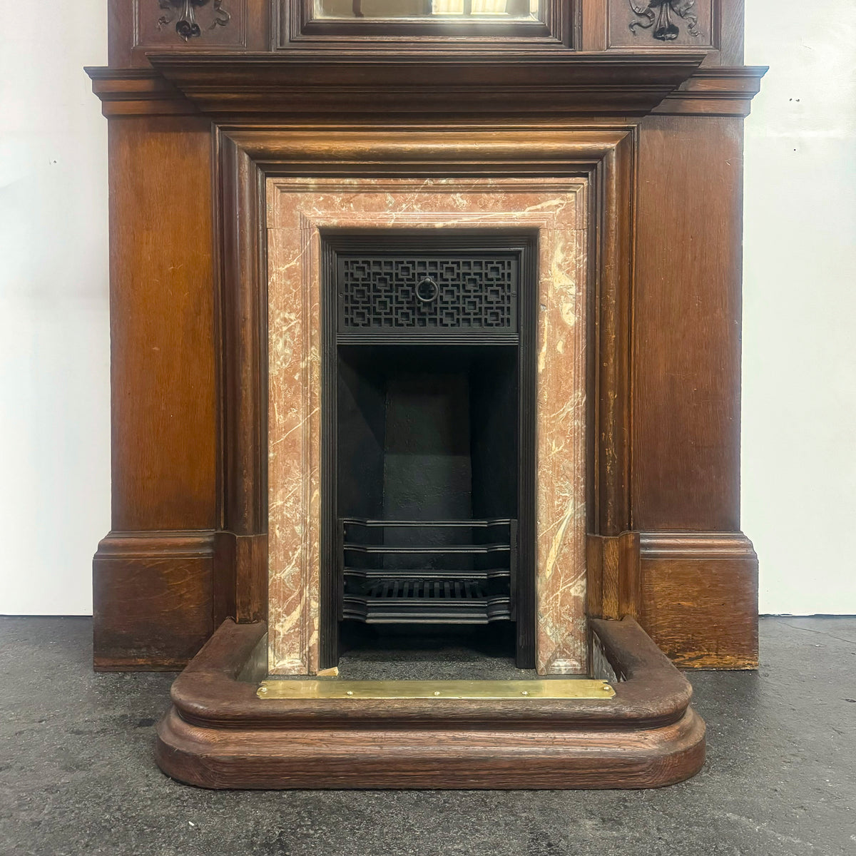 Antique Victorian Oak Fireplace Surround