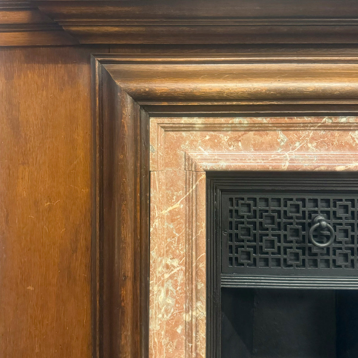 Antique Victorian Oak Fireplace Surround