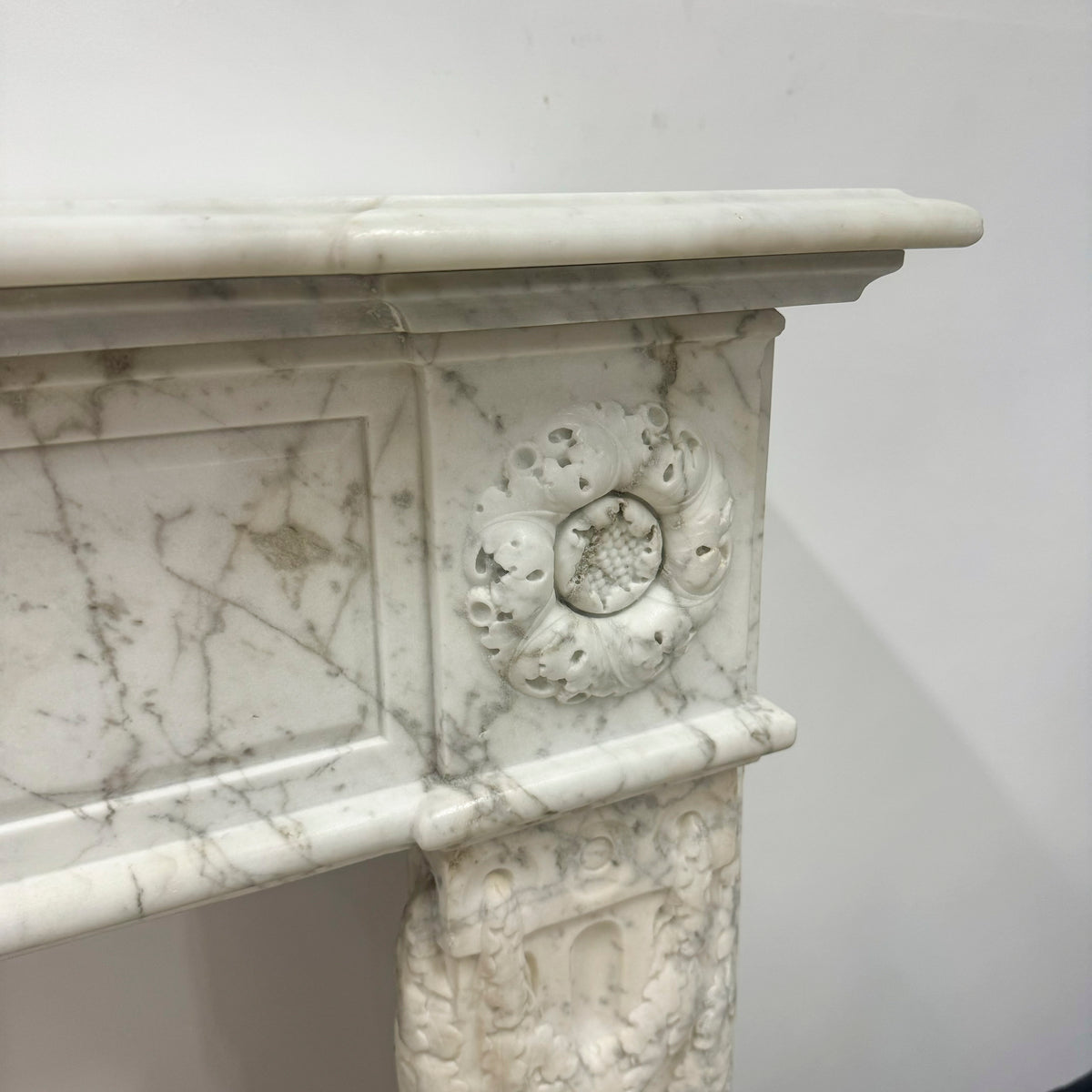 Antique Late 18th Century Carrara Marble Fireplace Surround | The Architectural Forum