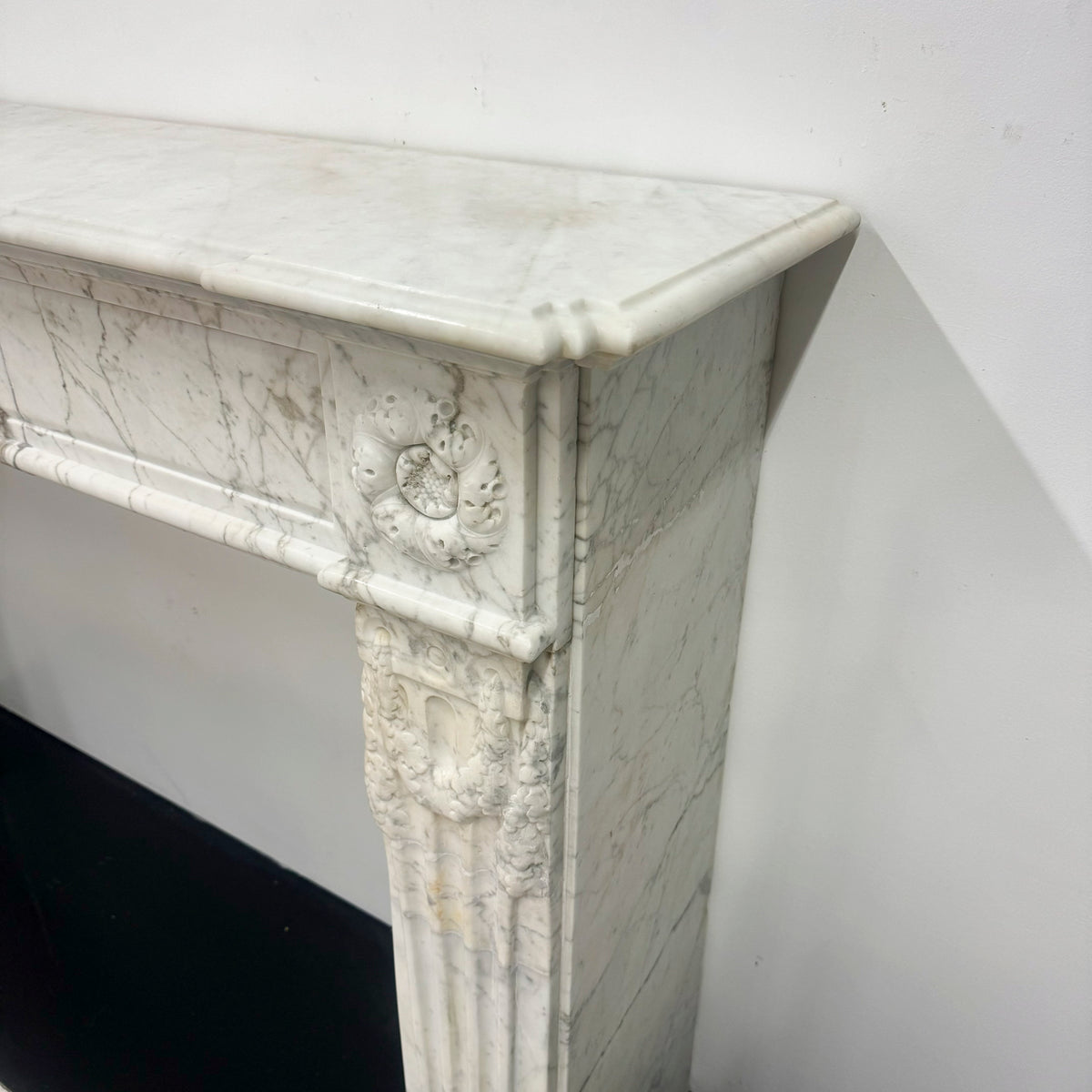 Antique Late 18th Century Carrara Marble Fireplace Surround | The Architectural Forum