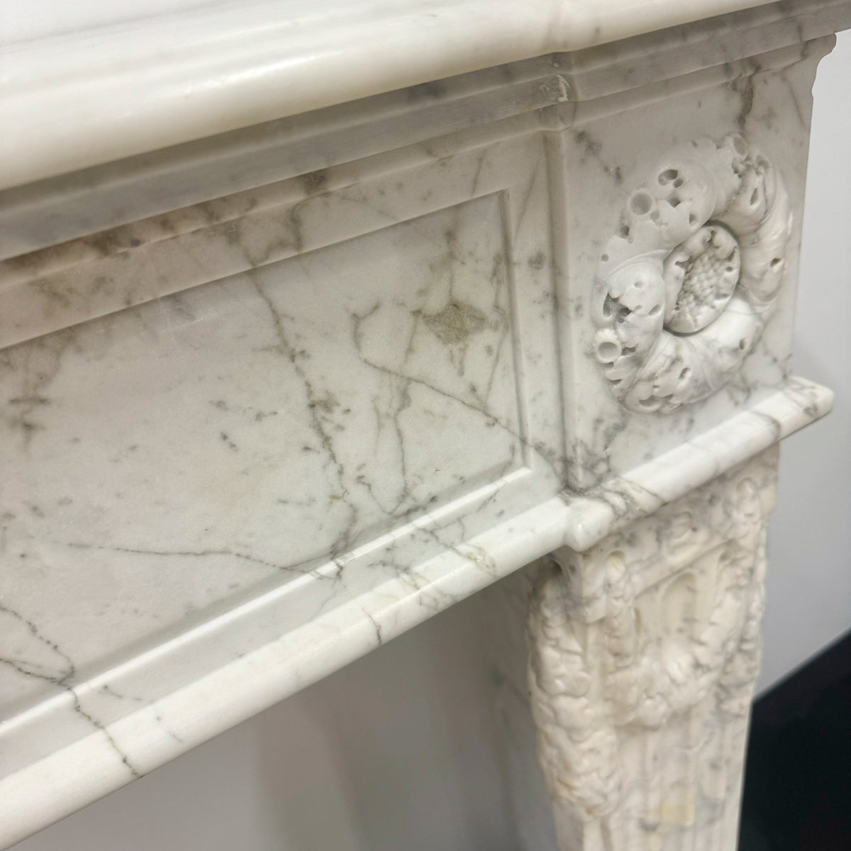 Antique Late 18th Century Carrara Marble Fireplace Surround | The Architectural Forum