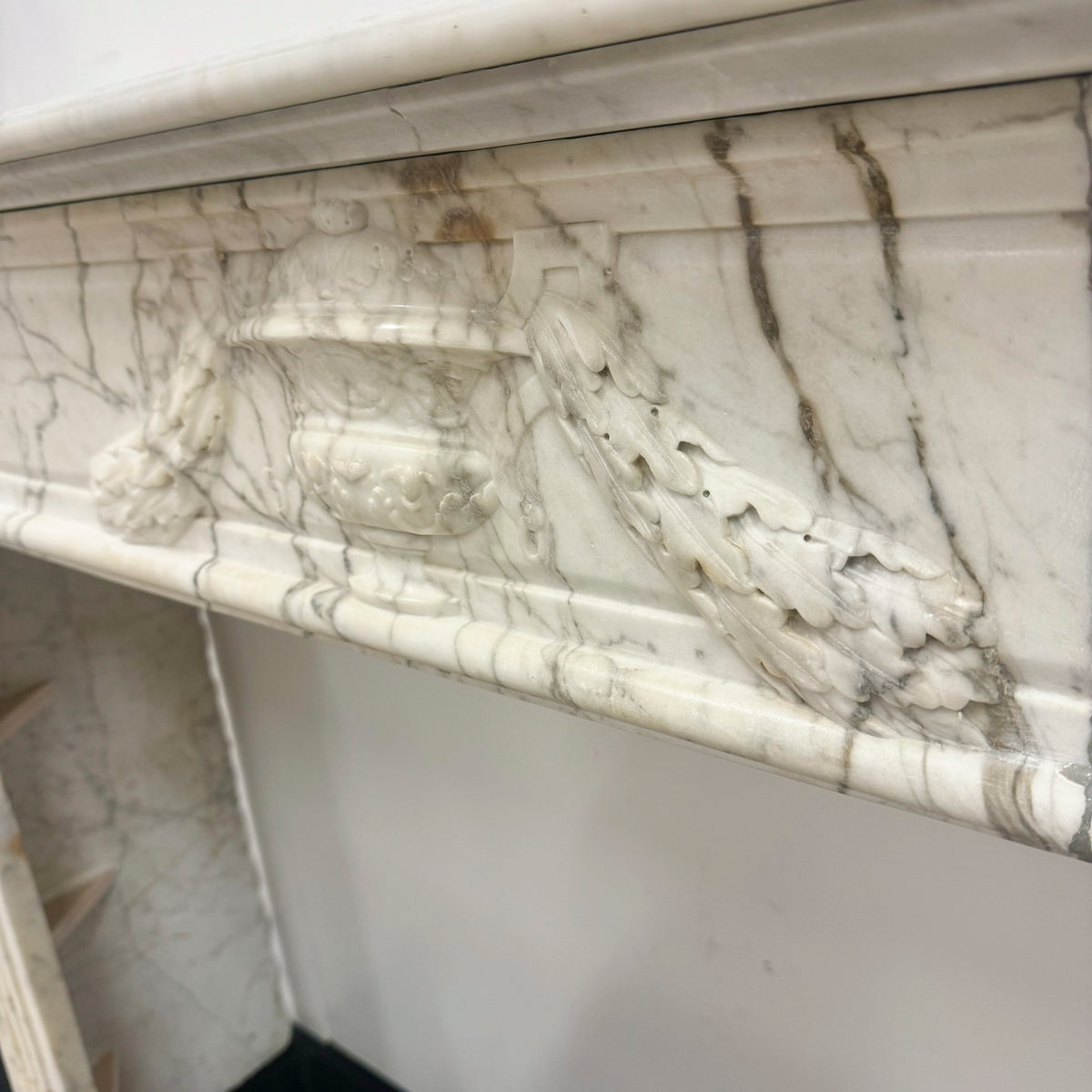 Antique Late 18th Century Carrara Marble Fireplace Surround | The Architectural Forum