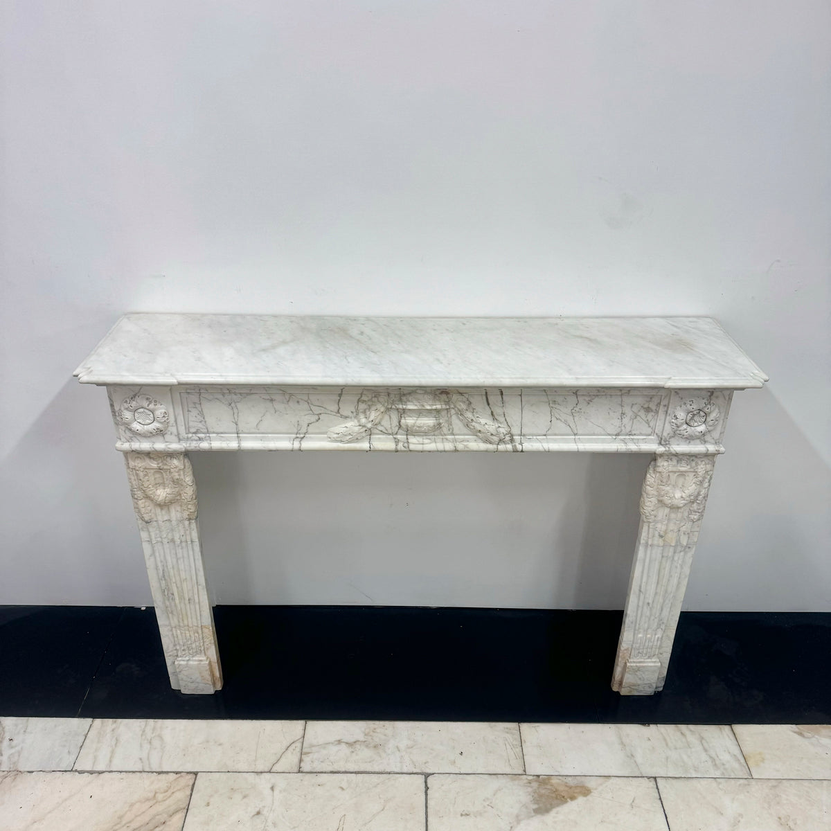 Antique Late 18th Century Carrara Marble Fireplace Surround | The Architectural Forum