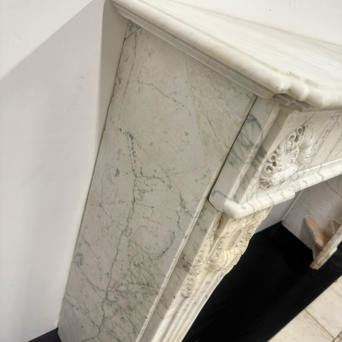 Antique Late 18th Century Carrara Marble Fireplace Surround | The Architectural Forum