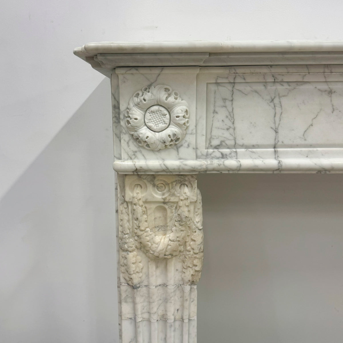 Antique Late 18th Century Carrara Marble Fireplace Surround | The Architectural Forum