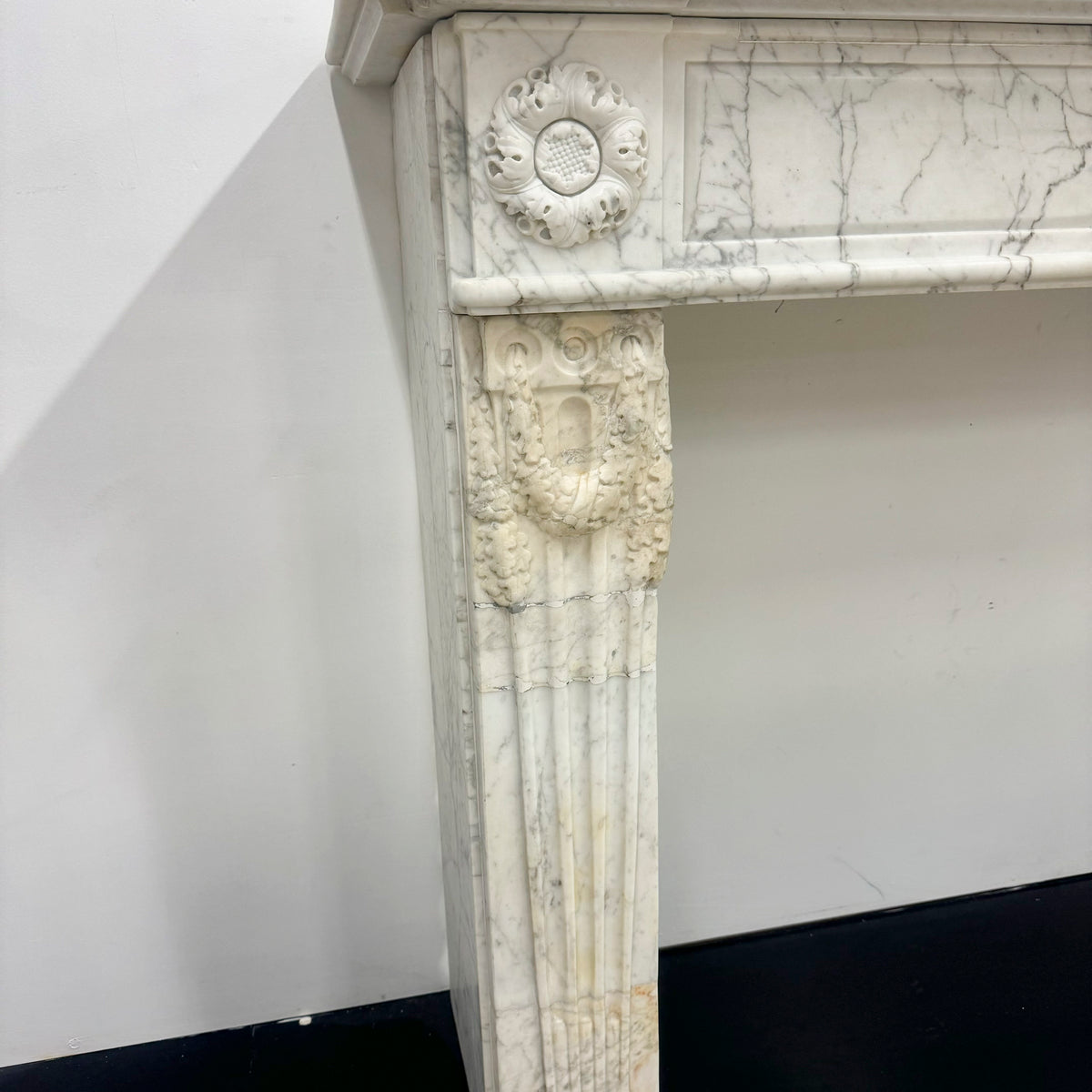 Antique Late 18th Century Carrara Marble Fireplace Surround | The Architectural Forum