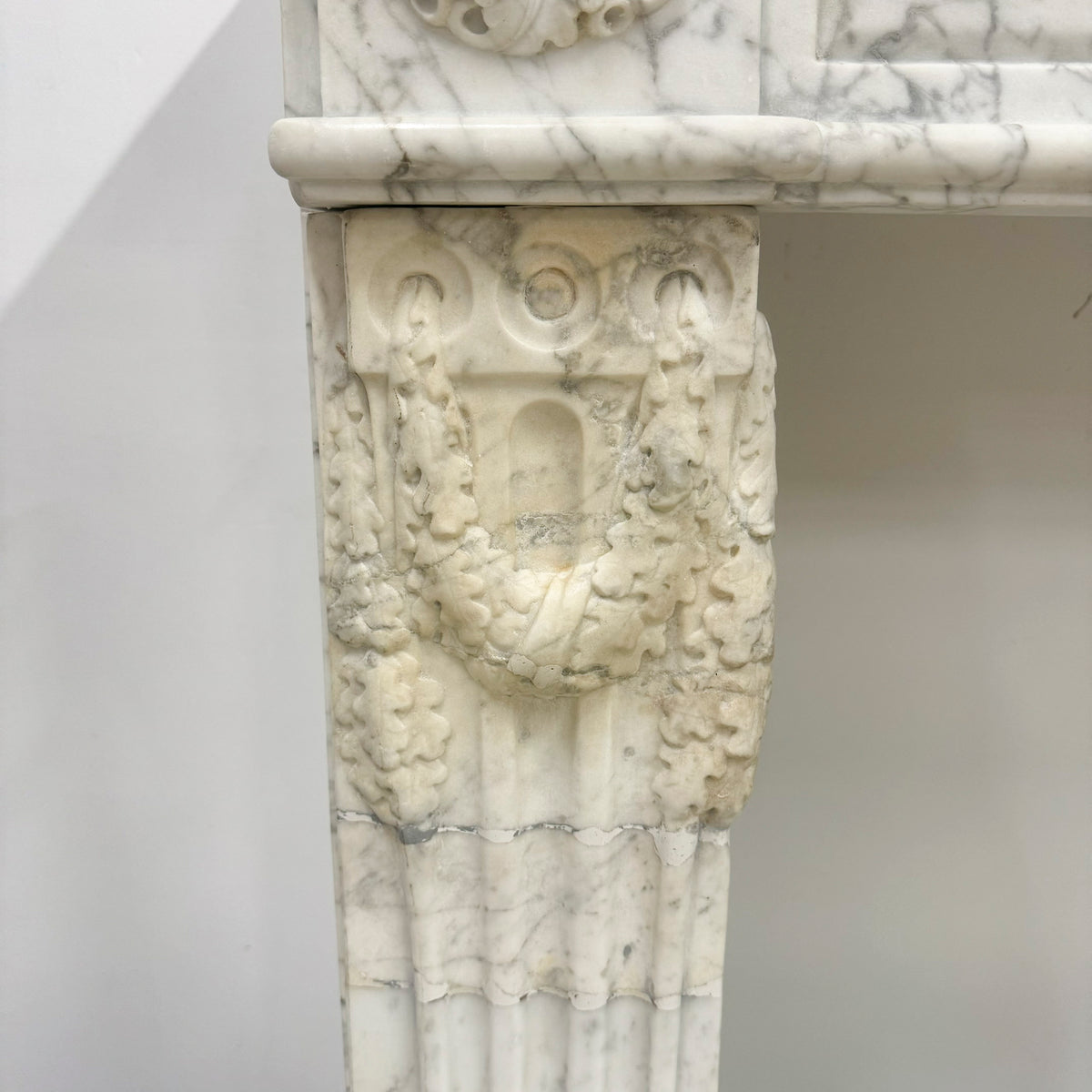 Antique Late 18th Century Carrara Marble Fireplace Surround | The Architectural Forum