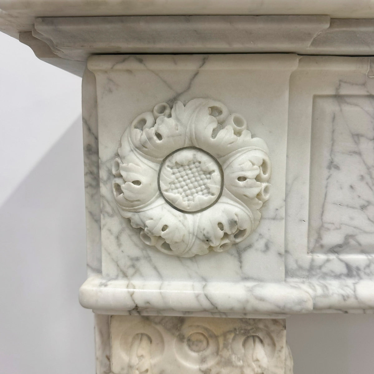 Antique Late 18th Century Carrara Marble Fireplace Surround | The Architectural Forum