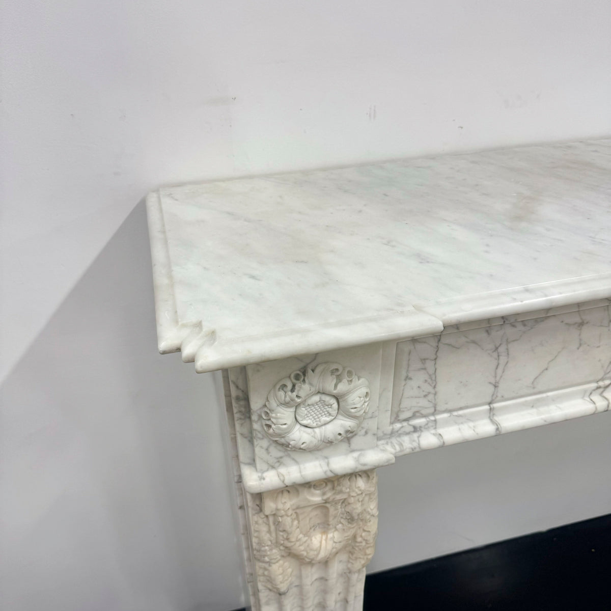 Antique Late 18th Century Carrara Marble Fireplace Surround | The Architectural Forum