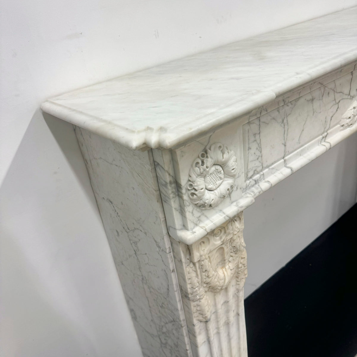 Antique Late 18th Century Carrara Marble Fireplace Surround | The Architectural Forum