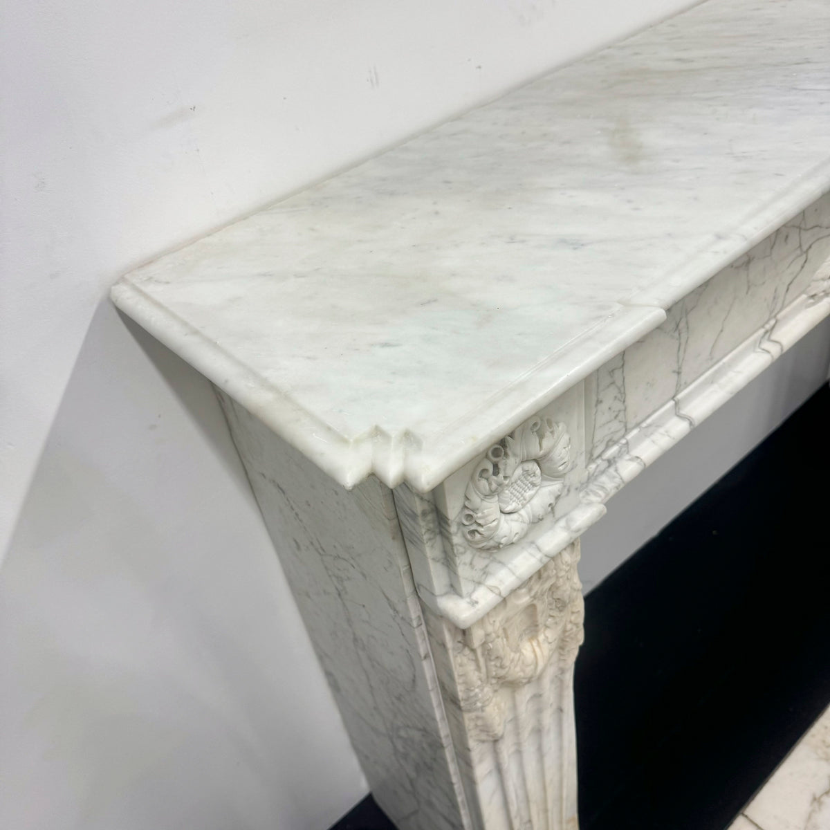 Antique Late 18th Century Carrara Marble Fireplace Surround | The Architectural Forum