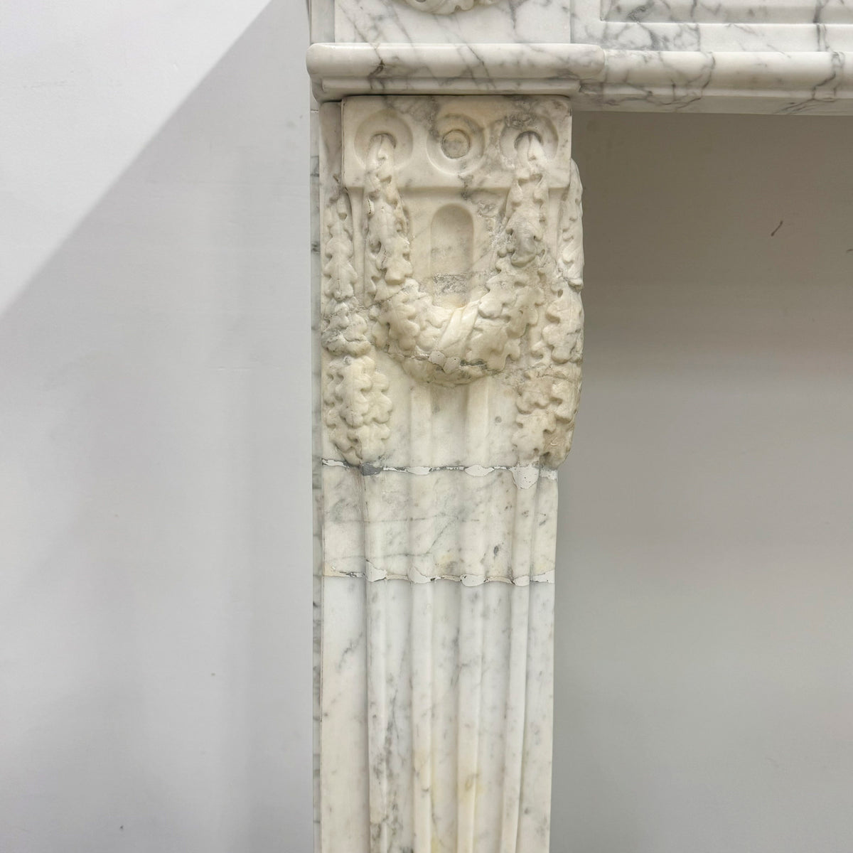 Antique Late 18th Century Carrara Marble Fireplace Surround | The Architectural Forum