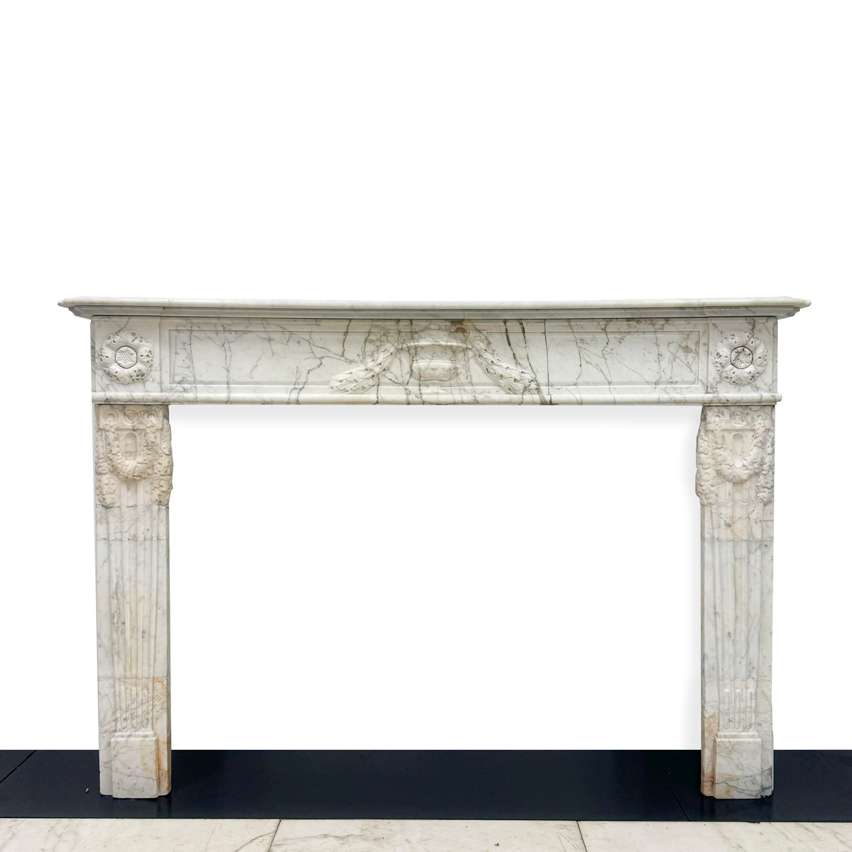 Antique Late 18th Century Carrara Marble Fireplace Surround | The Architectural Forum