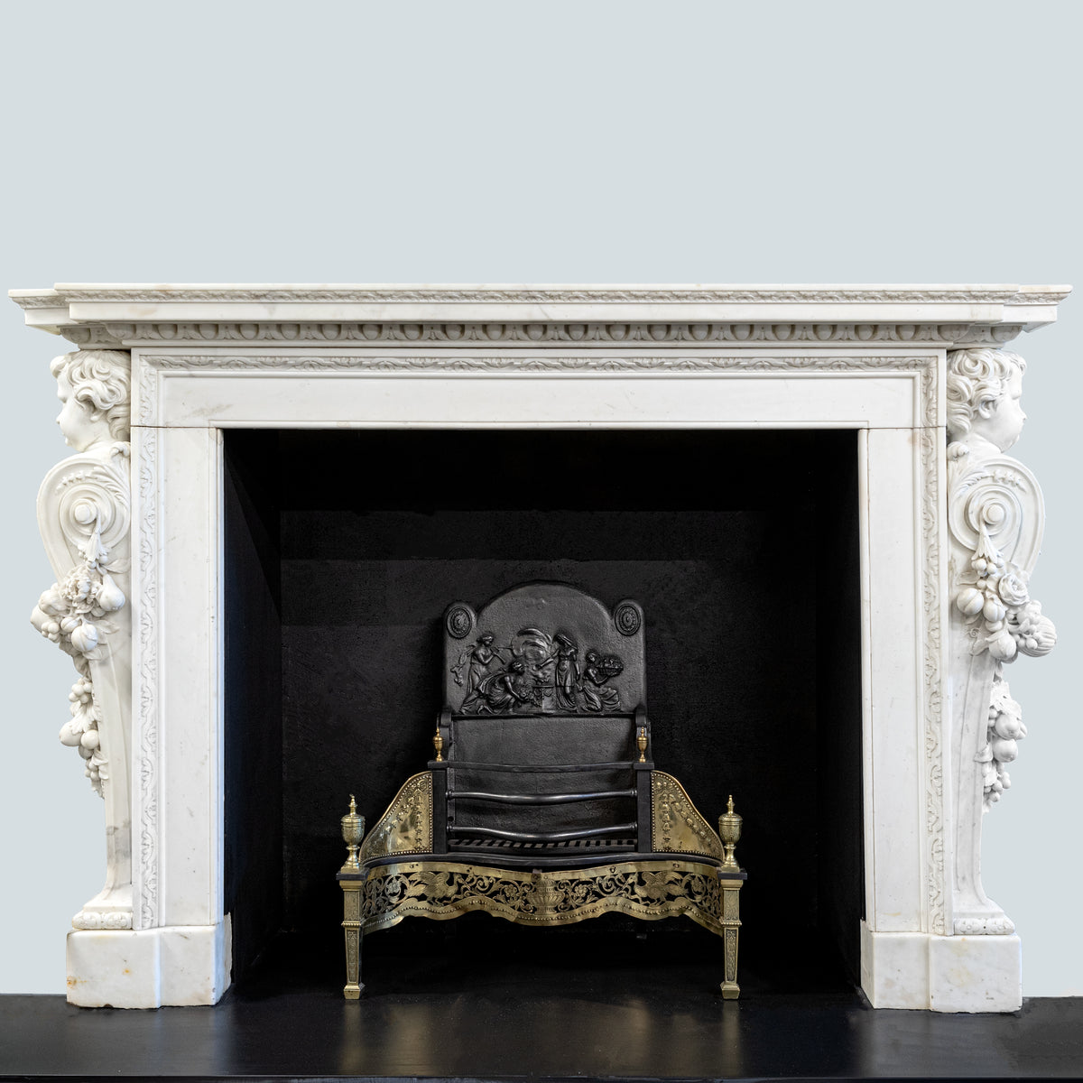 Antique Grand Georgian Fire Basket with Finials | The Architectural Forum