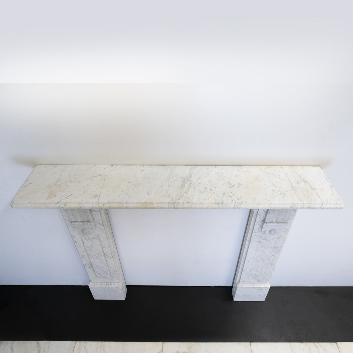 Antique Carrara Marble Fireplace Surround with Corbels