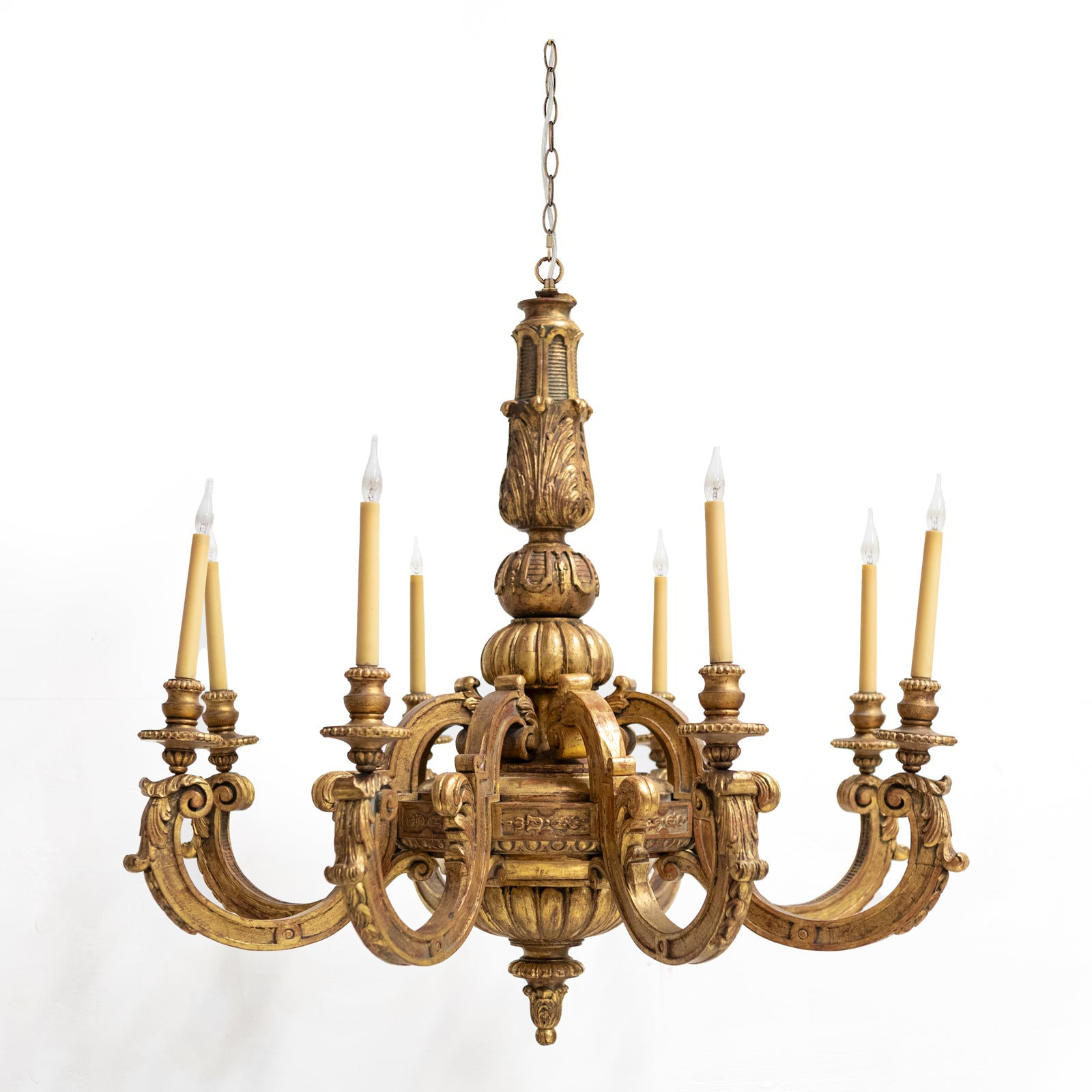Pair 19Thc Flemish, 12-Arm Brass Candelabra - Decorative Collective