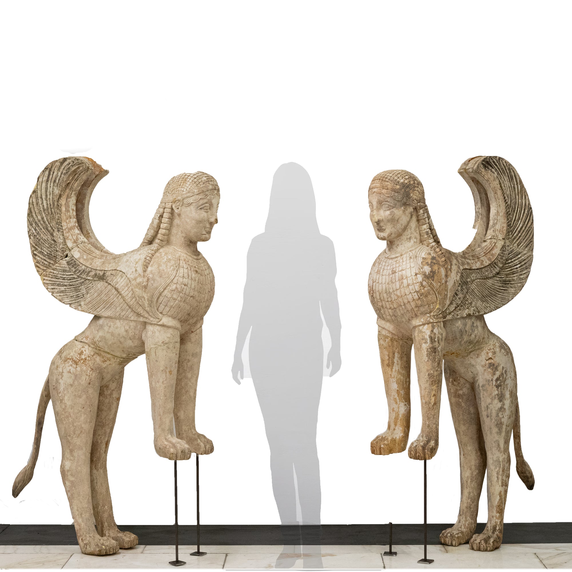 Pair of Sphinx of Naxos Stautues from Movie Set Design Sculptures | The Architectural Forum