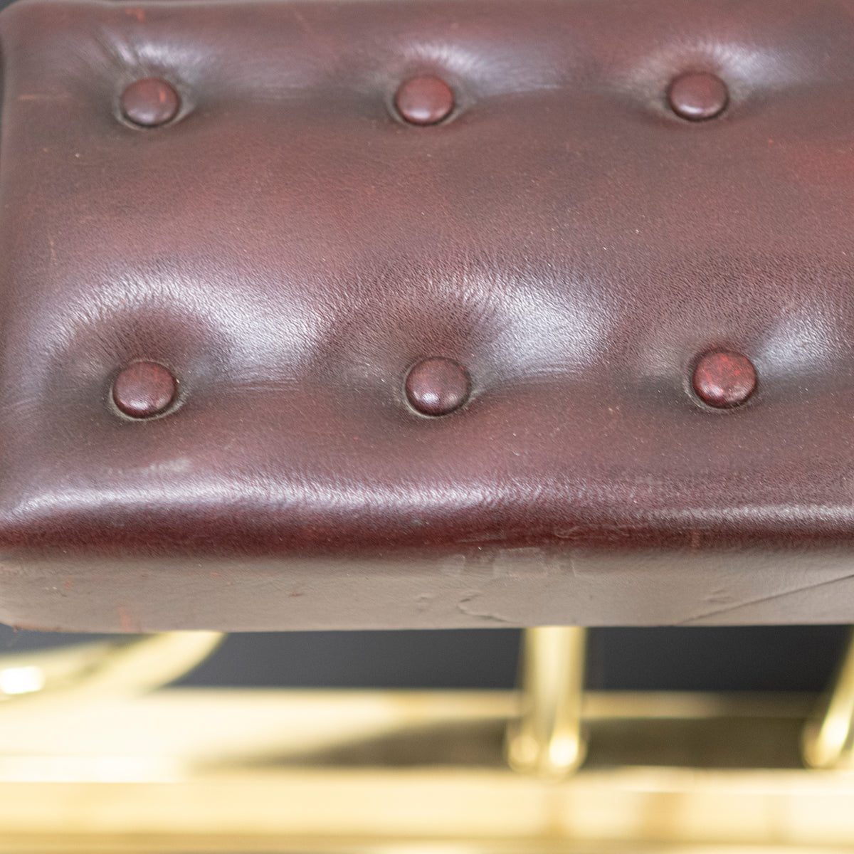 Extendable Antique Victorian Club Fender | Ox Blood Red Leather | The Architectural Forum