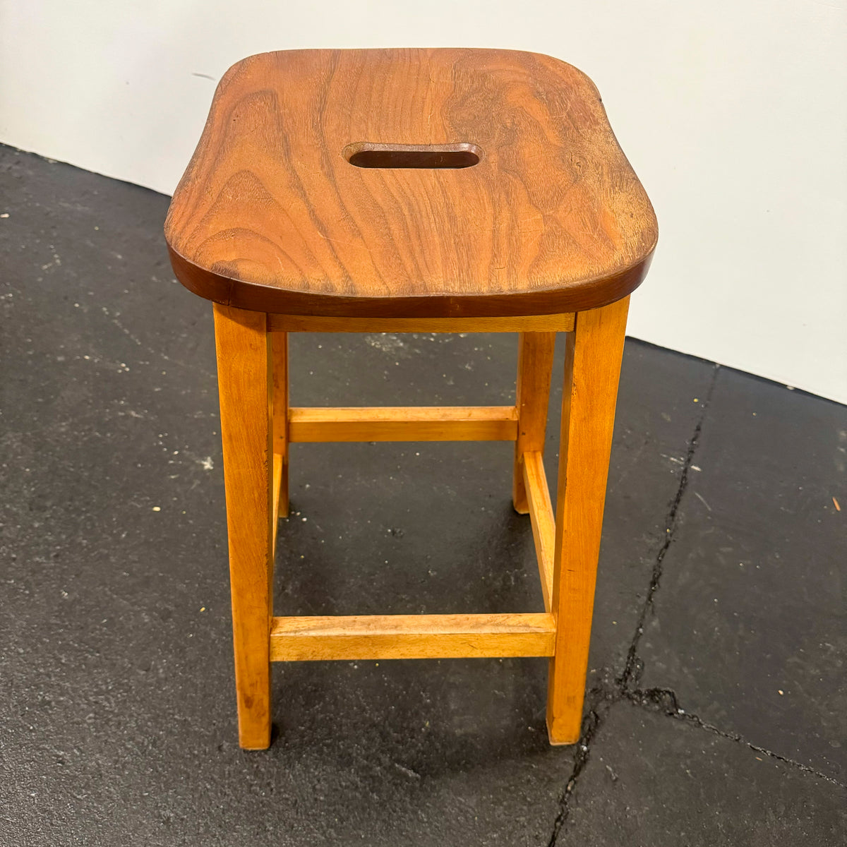 Reclaimed Teak and Beecham Wood Lab Stools | 50 Available | The Architectural Forum