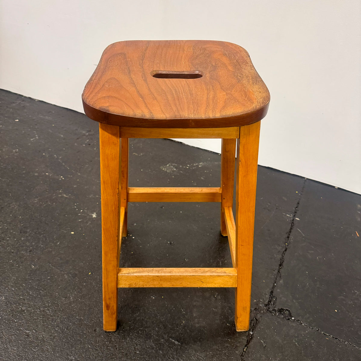 Reclaimed Teak and Beecham Wood Lab Stools | 50 Available | The Architectural Forum