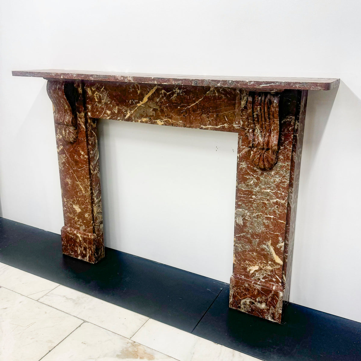 Antique Rose Royale Red Marble Fireplace Surround | Pair Available | The Architectural Forum