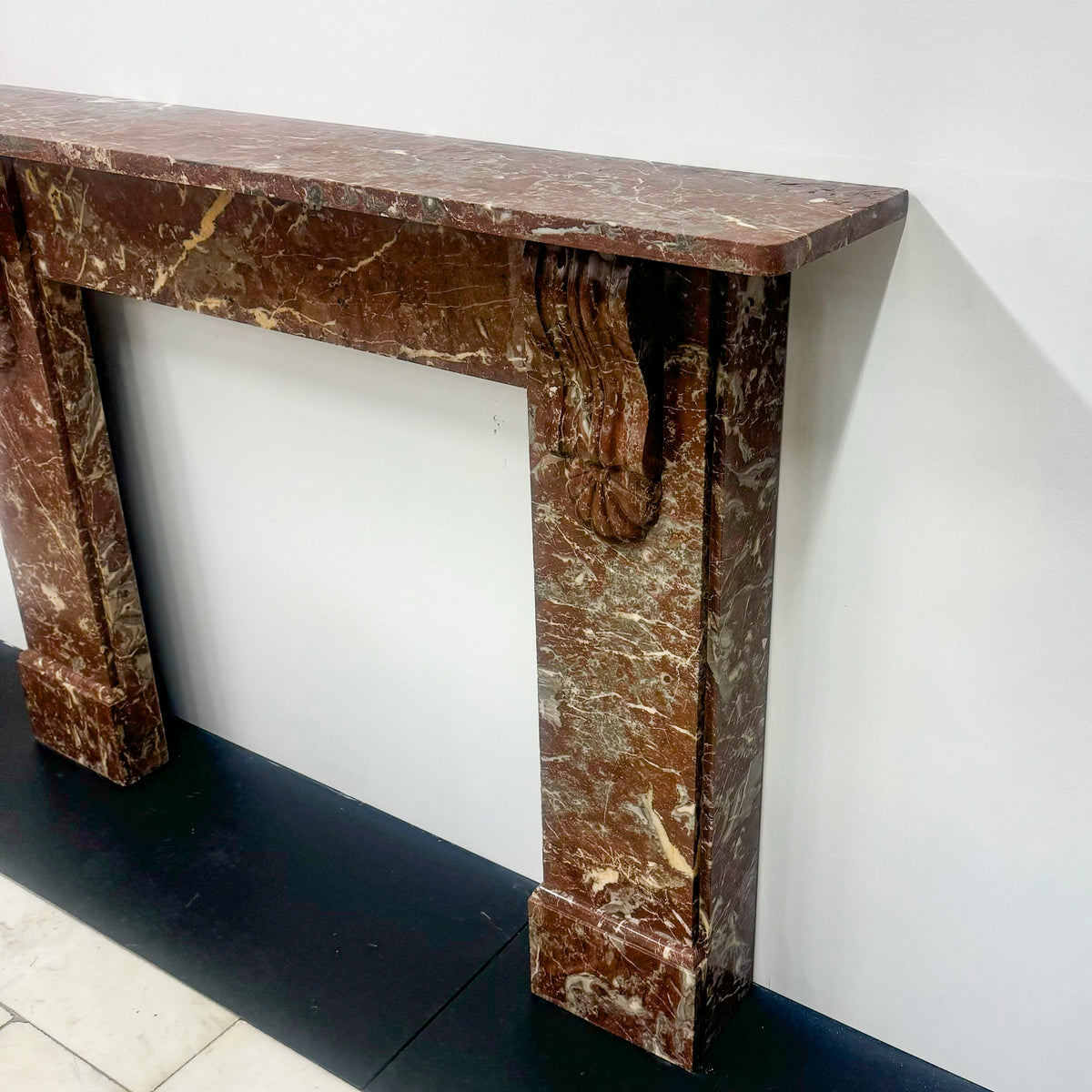 Antique Rose Royale Red Marble Fireplace Surround | Pair Available | The Architectural Forum